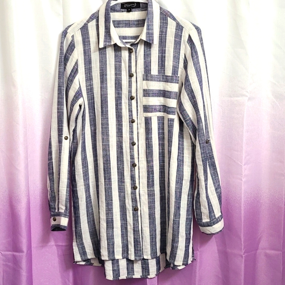 Striped Linen Shirt Size M
